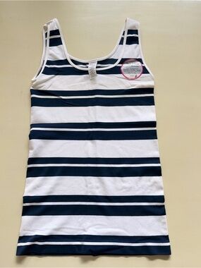 Tees by Tina Navy and White Striped Tank